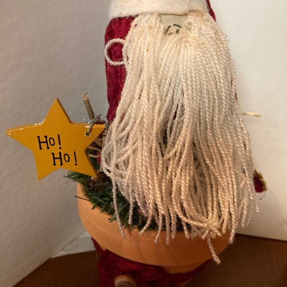 SANTA POTTED WITH TREE SAYS ON IT STAR HO HO  NEW - Picture 2 of 4